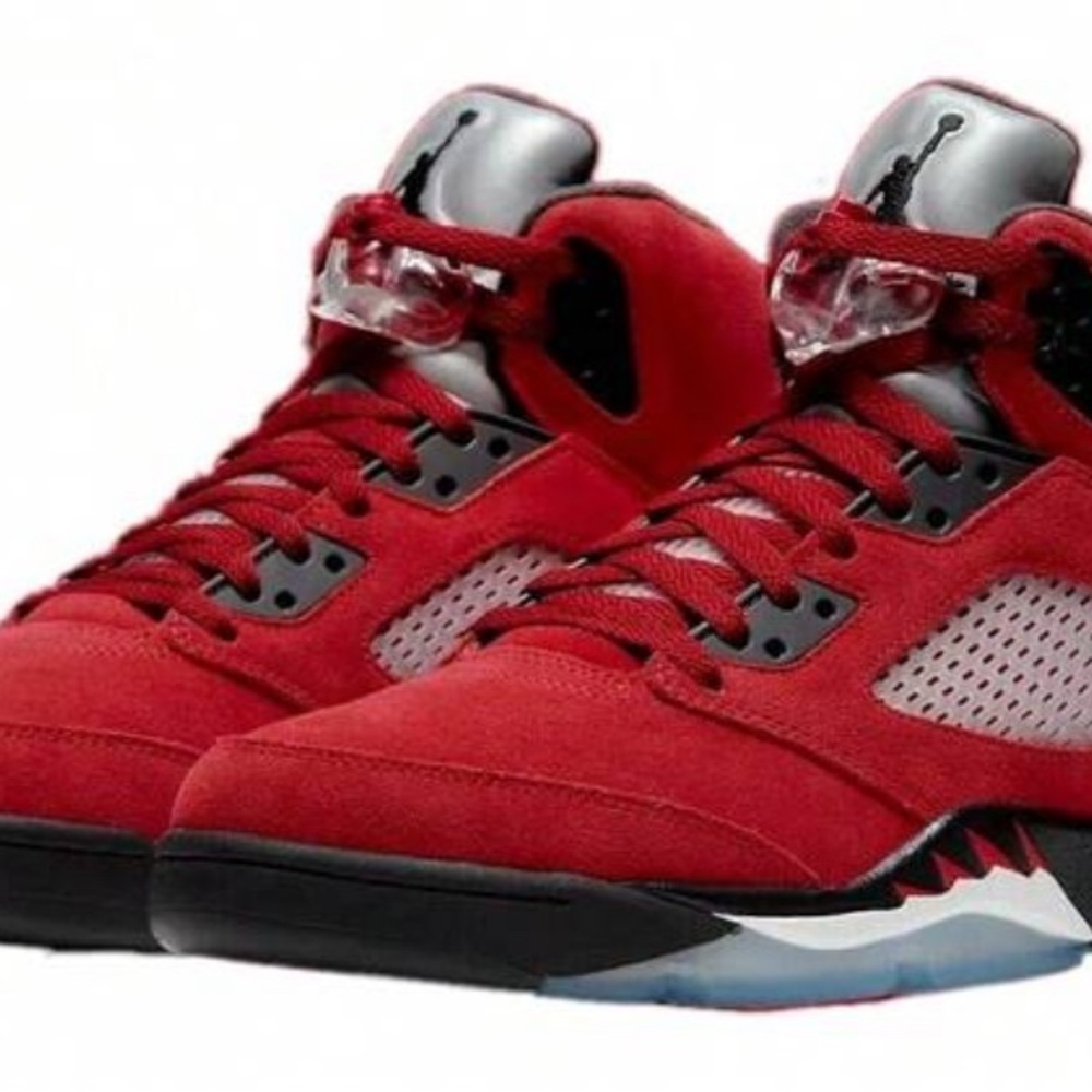 ***SOLD*** Air Jordan 5 Retro Red and Black Athletic Shoes